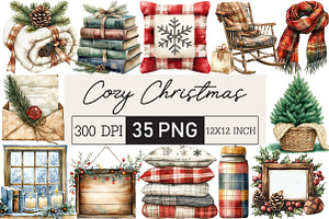 Cozy Christmas Sublimation Clipart, an Illustration by Black Bird Studio