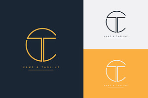 Initial letters monogram logo CT, a Branding & Logo Template by Aleesher
