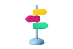 3D Direction Signpost on White, an Object Illustration by ModVector