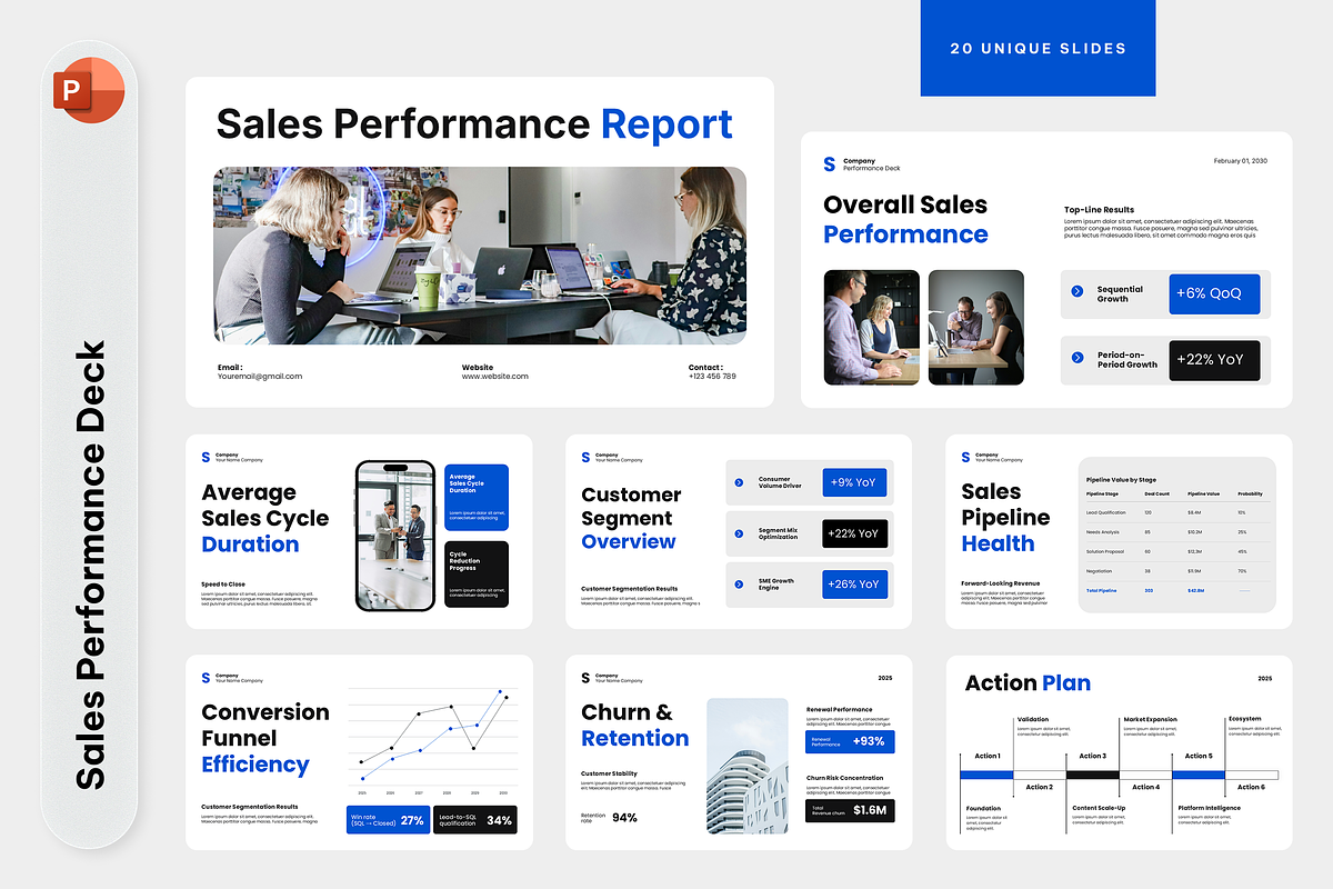 Sales Performance Deck Powerpoint, a Presentation Template by Sixtemp (Photo 1 of 3)
