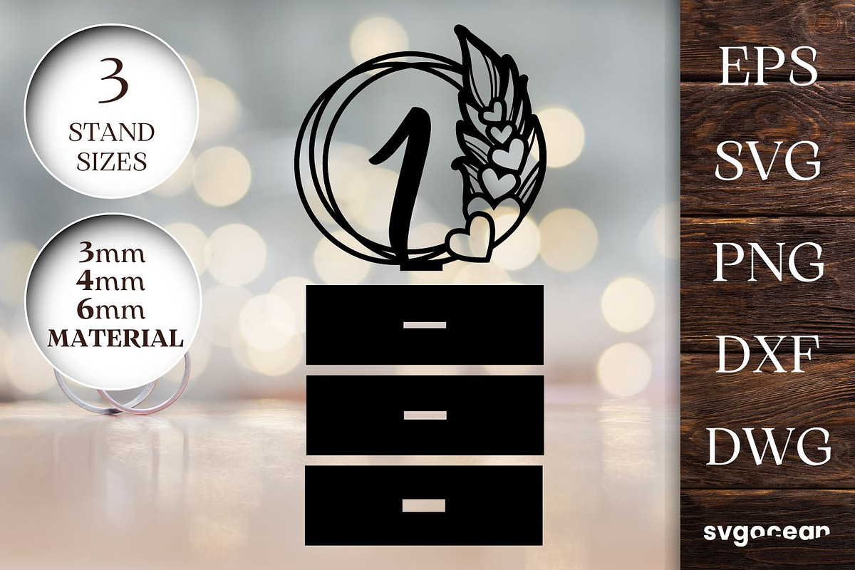 Feather Wedding Table Numbers SVG, a Decorative Illustration by svgocean
