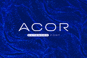 Acor Futuristic Clean Extended Font, a Sans Serif Font by Ebad Designs