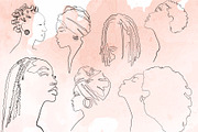 Afro Woman Lineart Hair and Beauty, a Person Illustration by esylvia (Thumbnail 3 of 6)