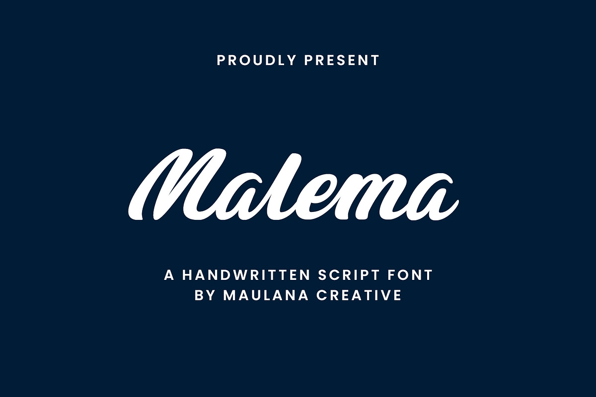 Malema Handwritten Script Font, a Script Font by Maulana Creative (Photo 1 of 10)