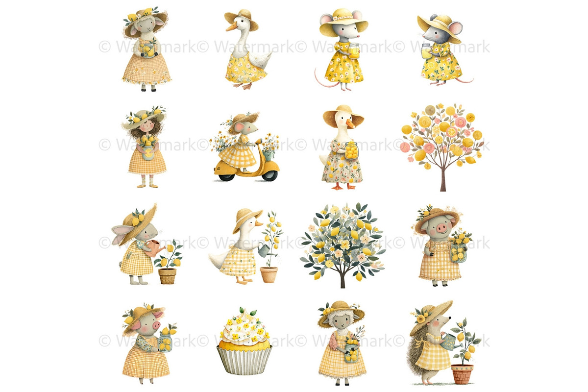 Floral Spring Animals Clipart, Goose, an Animal Illustration by Nicole Branger Art (Photo 8 of 22)