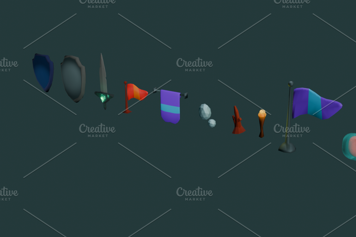 Low-Poly 3D Game Assets and Sounds, an Object 3D Model by Kozmobot (Photo 3 of 4)