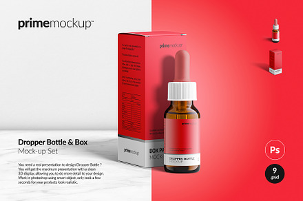 Dropper Bottle & Box Mockup