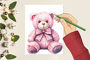Pink Gingham Summer Clipart, an Illustration by RobertsArt (Thumbnail 5 of 7)