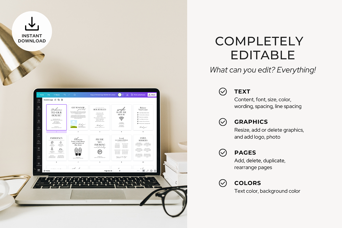 Airbnb Welcome Sign Template, a Poster Template by ShopRShop (Photo 8 of 10)