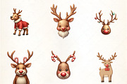 Quirky Christmas Reindeer Clipart Bu, an Illustration by CrexoraLab (Thumbnail 2 of 5)