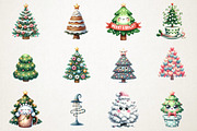 Cute Doodle Christmas Tree Clipart, an Illustration by RobertsArt (Thumbnail 5 of 7)