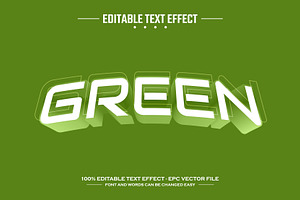 Green 3D editable text effect, a Layer Style Add-On by nicemorning