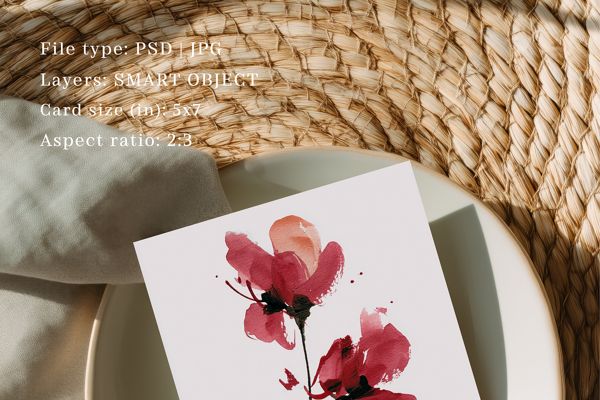 Sage Green 5x7 Invitation Mockup, an Advertising Mockup by Serenefeeling (Photo 3 of 5)