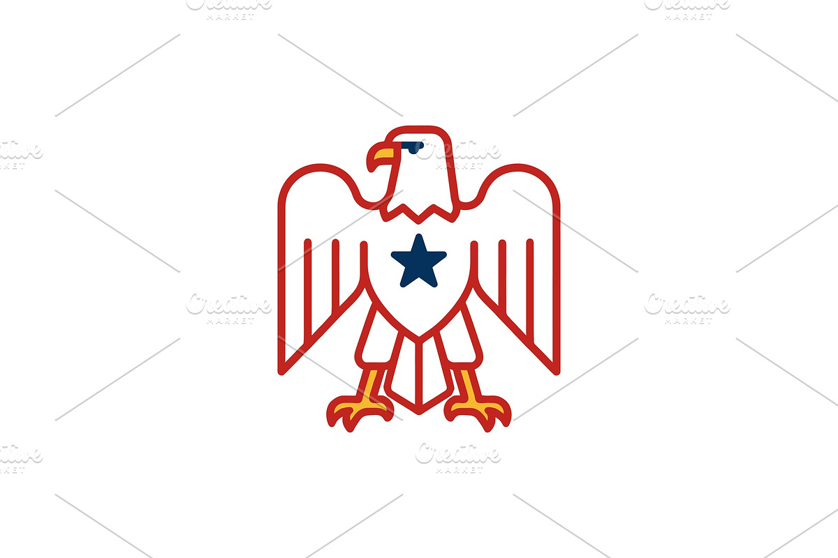 American Eagle Patriotic Badge Icon, a Branding & Logo Template by Vectorium Studio (Photo 1 of 2)