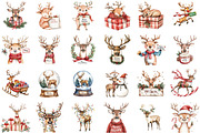 Reindeer Merry Christmas Clipart Bun, an Illustration by Sublimation Artist (Thumbnail 2 of 6)