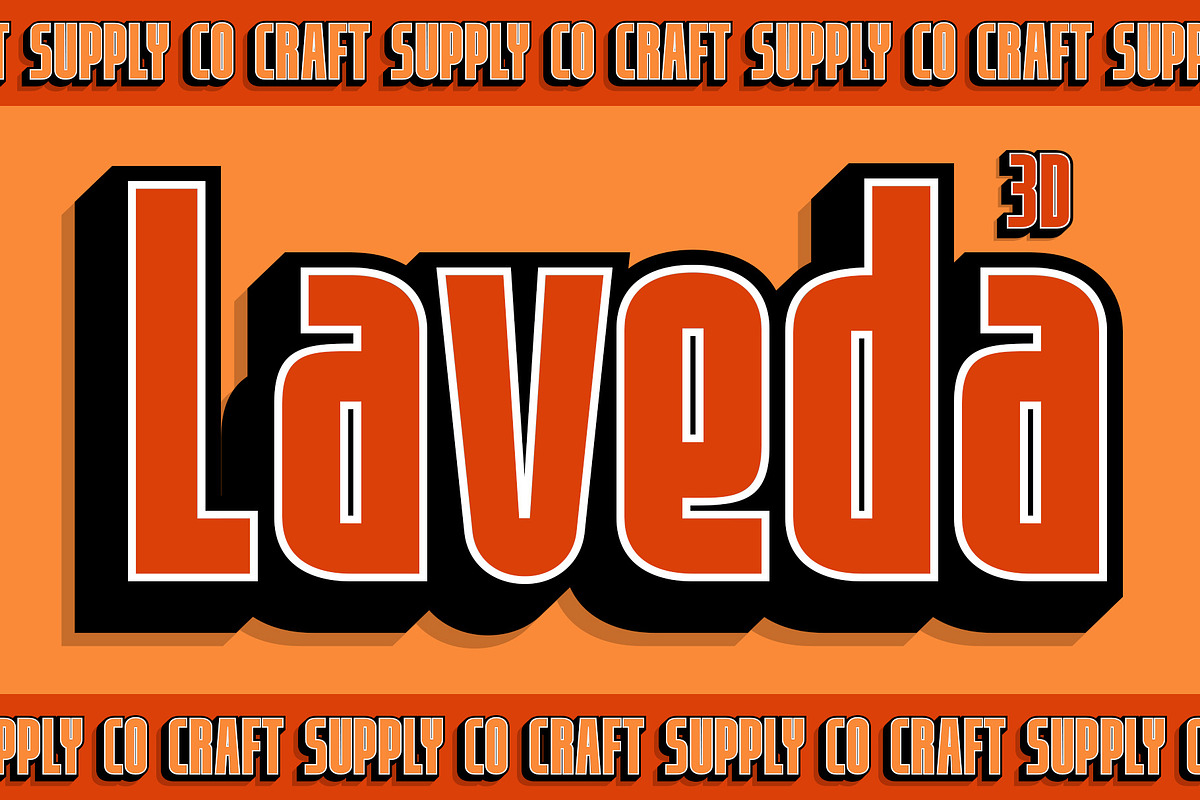 Laveda 3D, a Sans Serif Font by Craft Supply Co. (Photo 1 of 8)