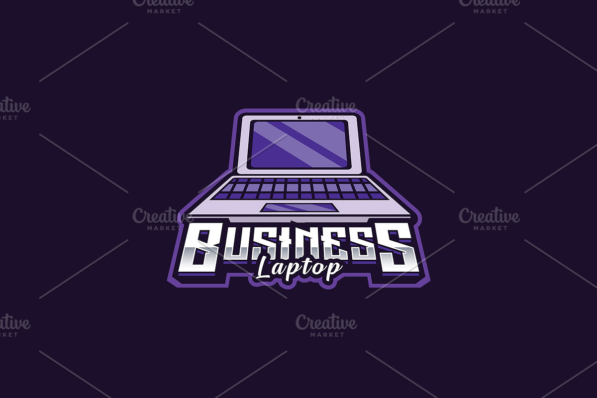 Laptop Mascot Logo Template, a Branding & Logo Template by HasnainGFX (Photo 3 of 3)