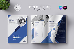 Abstract Brochure | Canva, InDesign, a Brochure Template by Orcshape Studio