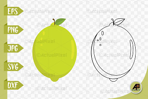 Lemon Outline With Clipart