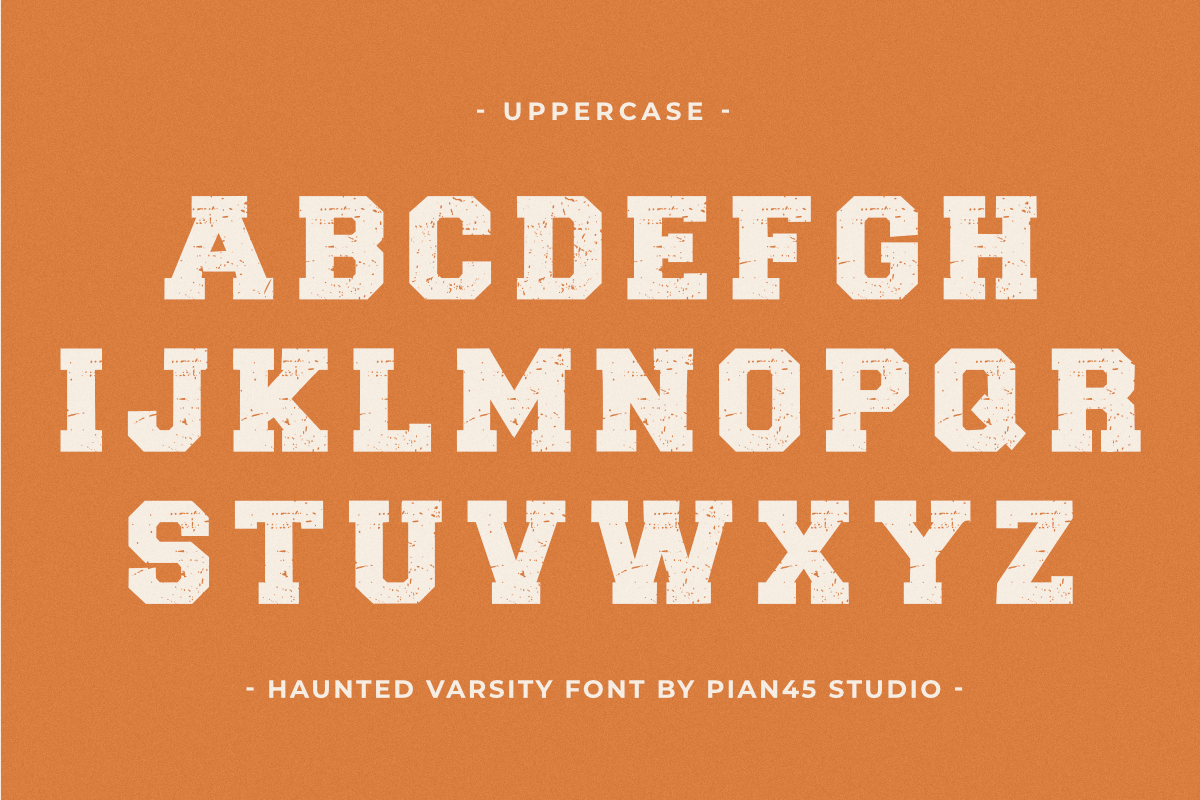 Haunted Varsity - Slab Serif Font, a Slab Serif Font by Pian45 Studio (Photo 4 of 8)
