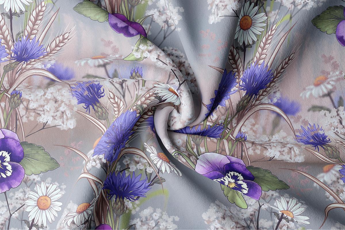 Seamless Pattern Cornflowers Fields, a Pattern Graphic by Yana Dobrik (Photo 6 of 11)