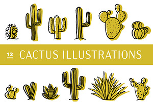 12 Cactus Illustrations