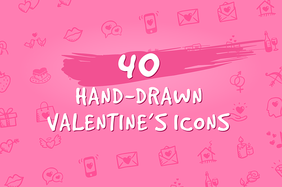 40 Hand Drawn Valentines Day Icons