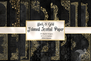 Black And Gold Framed Journal Paper