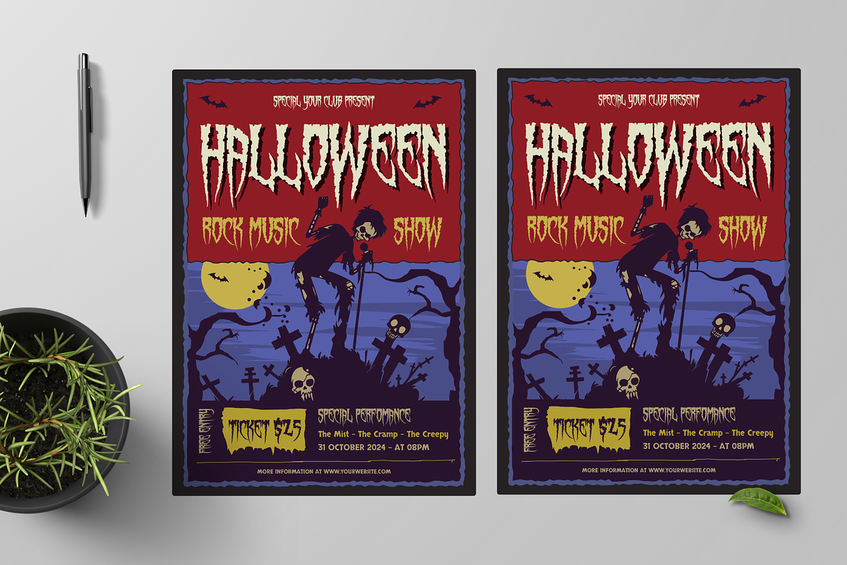 Halloween Rock Music Show Flyer, a Flyer Template by Annora Studio (Photo 2 of 5)