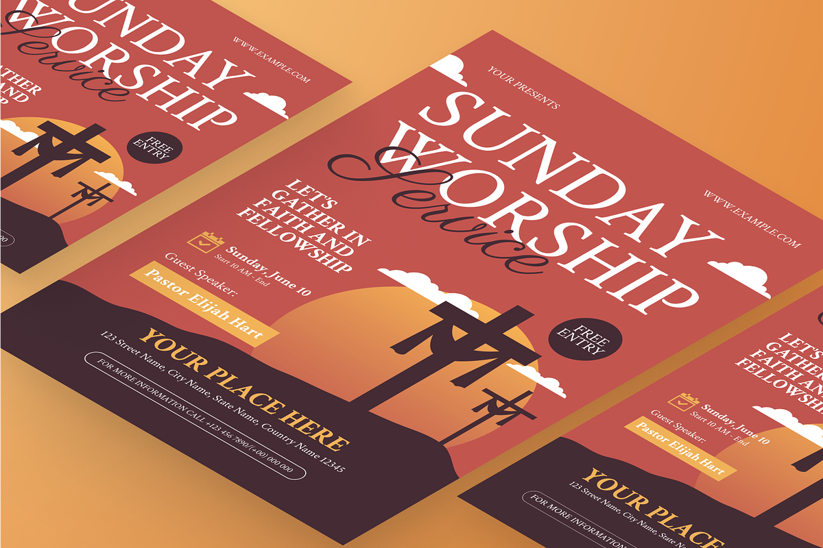Sunday Church Flyer Set, a Flyer Template by Annora Studio (Photo 4 of 6)