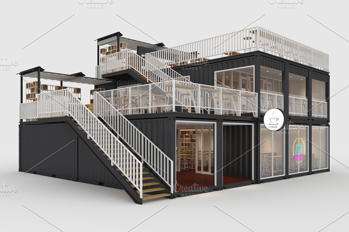 3D Model Container Cafe 9, an Architecture 3D Model by SR 3D Visual (Photo 1 of 23)