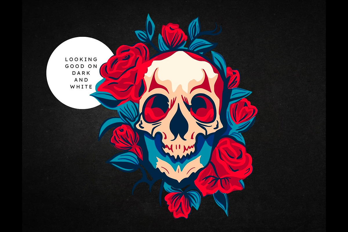 Skull and Roses. Skeleton png & svg, an Object Illustration by ClipArtRoom (Photo 3 of 6)