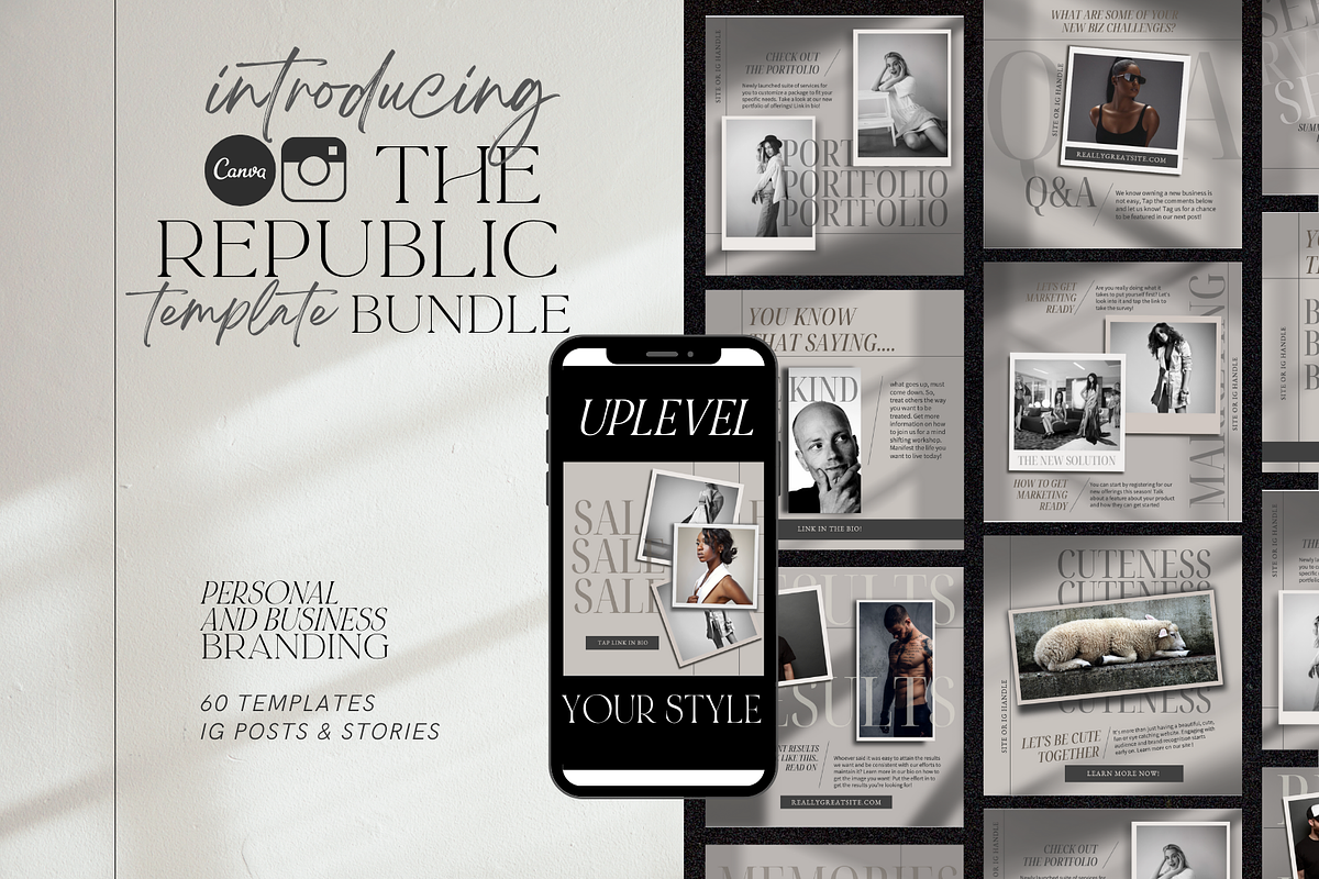 The Republic Canva IG Bundle, a Social Media Template by ALunadoki Design (Photo 1 of 9)