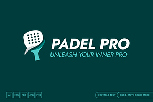 Padel Pro Logo Premium Athletic Logo