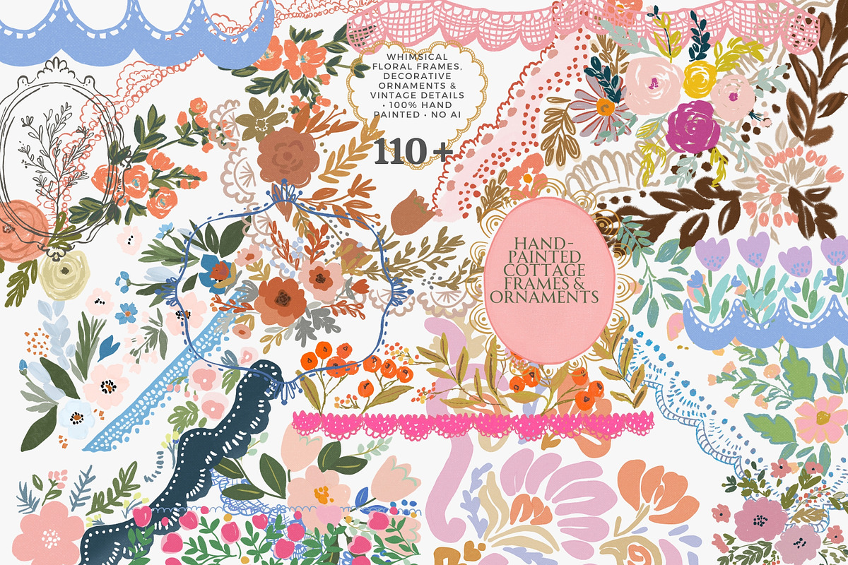 110+ hand painted frames corners, a Decorative Illustration by Patishop Art (Photo 2 of 10)