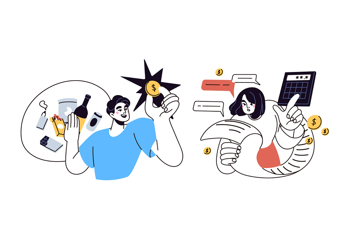 People saving money, finance concept, a Person Illustration by Good Studio (Photo 6 of 6)