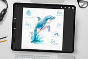 Realistic Siren Watercolor Brushes, a Brush Add-On by Disyukov (Thumbnail 3 of 7)