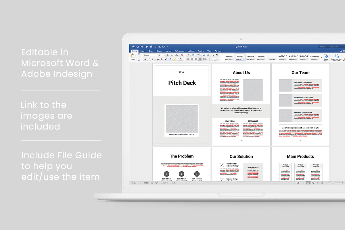 Pitch Deck | MS Word & Indesign, a Marketing Template by Leaflove (Photo 4 of 10)