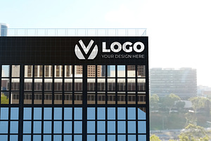 3d Logo Mockup In Building