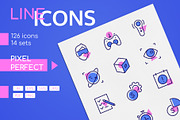 Line design icons with color filling, an Outline Icon by Boyko Pictures (Thumbnail 1 of 10)