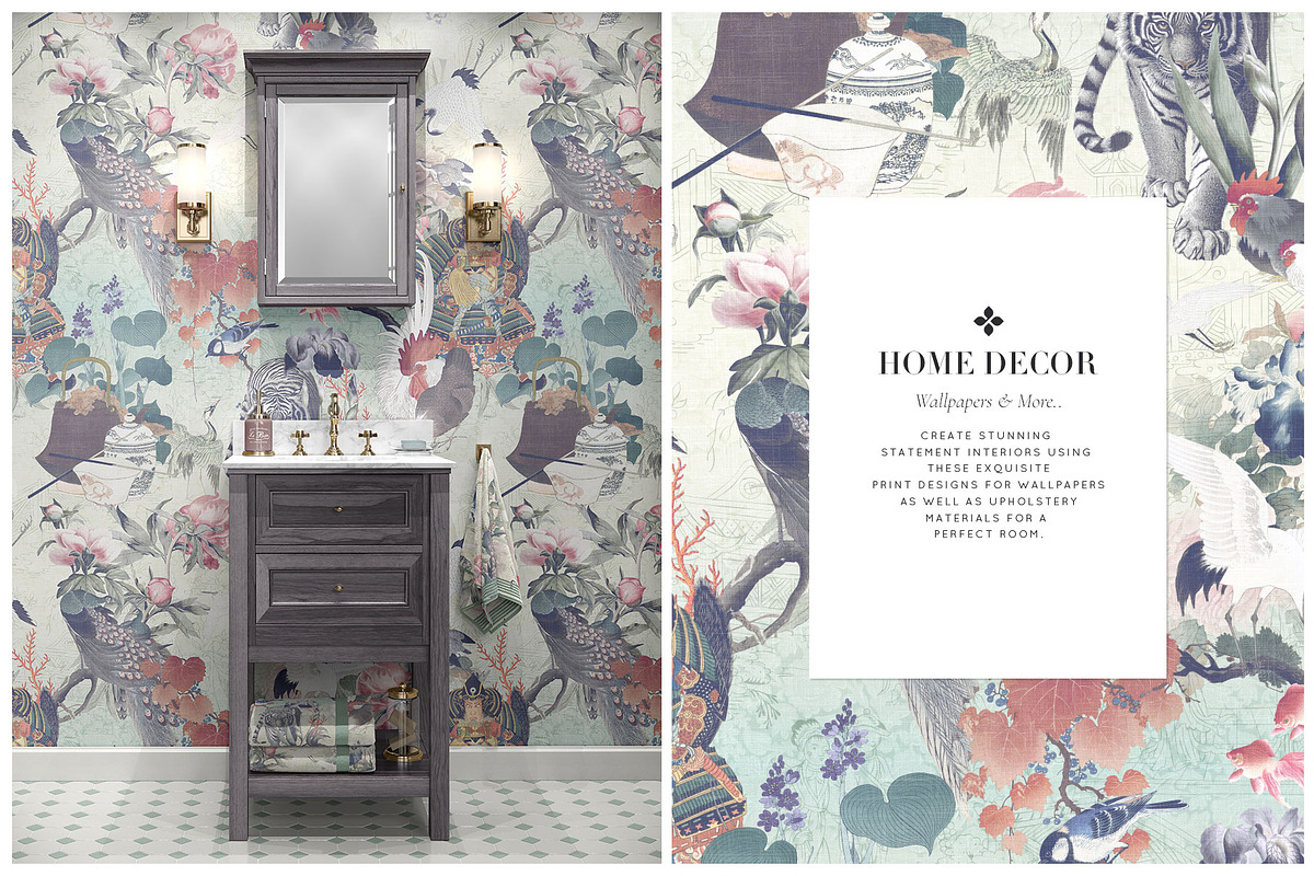 Edo Blooms, Oriental luxury Prints+, a Pattern Graphic by TSTUDIO (Photo 11 of 14)