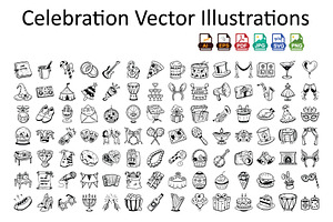 Celebration Line Icons Illustrations, a Duotone Icon by Vector Portal