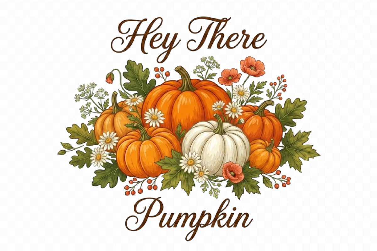 Preppy Hey There Pumpkin Fall Autumn, a Seasonal Illustration by Designking (Photo 1 of 4)