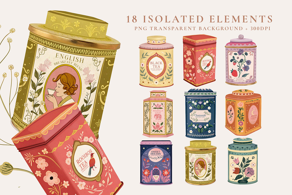 Tea Party ClipArt, a Graphic by Paper Flowers Studio (Photo 4 of 6)