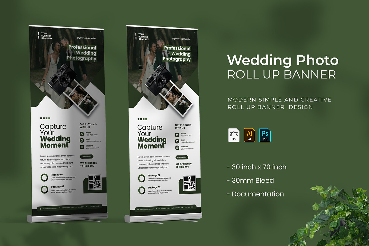 Wedding Photo - Roll Up Banner, a Print Template by VUNIRA