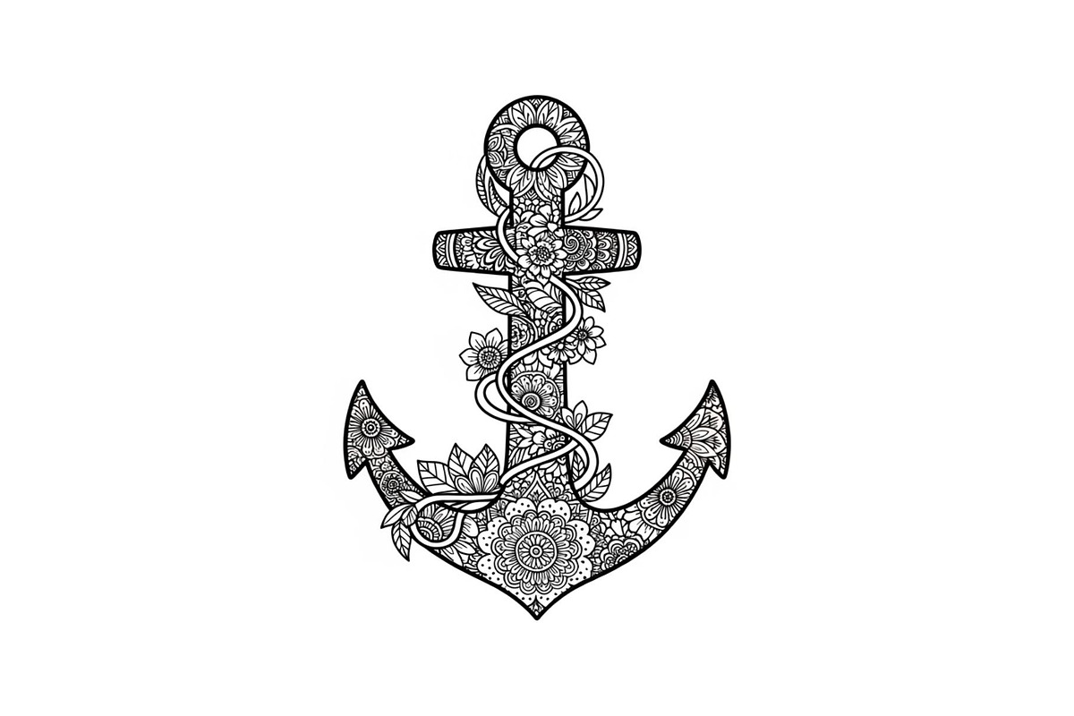 Ornamental Anchor Silhouette SVG, an Illustration by Designs_River (Photo 14 of 31)