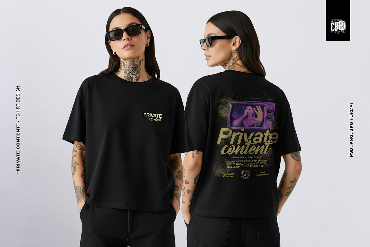 Private Content - T-Shirt Design Tee, an Object Graphic by Cmd Project (Photo 8 of 9)
