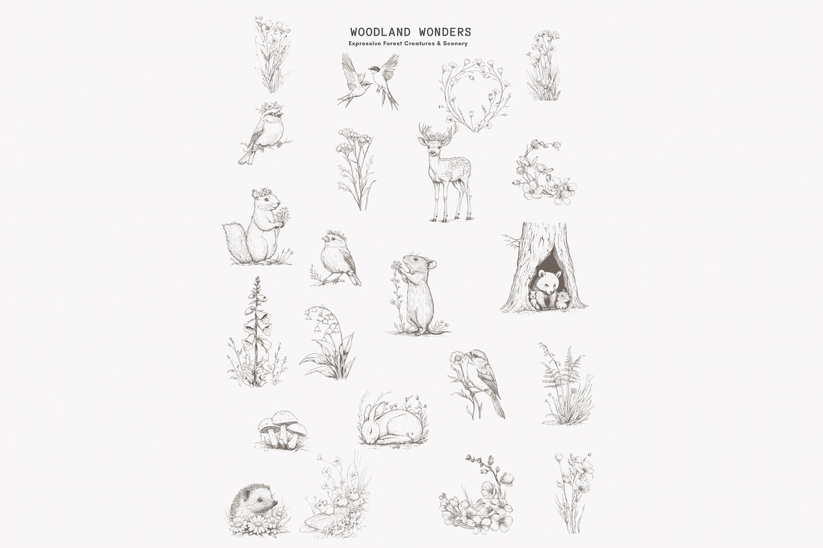 antique clipart graphite set, a Decorative Illustration by Pink Studio Art (Photo 10 of 11)