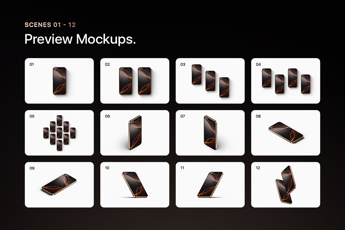 iPhone 16 Pro - 24 Mockups Scenes, an iPhone Mockup by Asylab (Photo 2 of 58)