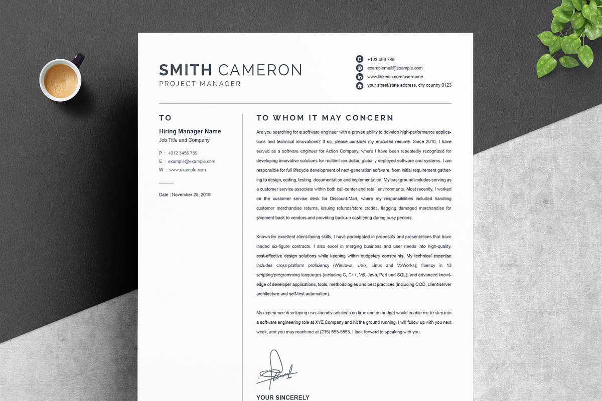 Minimalist Word Resume / CV Template, a Resume Template by ResumeInventor (Photo 3 of 5)